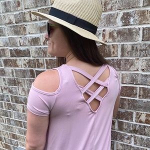 Knit Open Shoulder Top